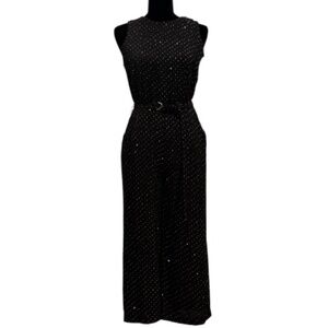 ⭐ Michael Kors Black Belted Sleeveless Jumpsuit – Size Medium